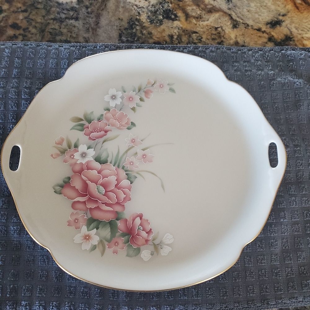 VINTAGE Rare Pickard "Caroline" serving platter with handles